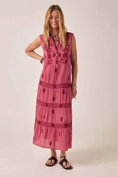 Maison Hotel - Lili Sleeveless Maxi Dress - Clavel Framboise
