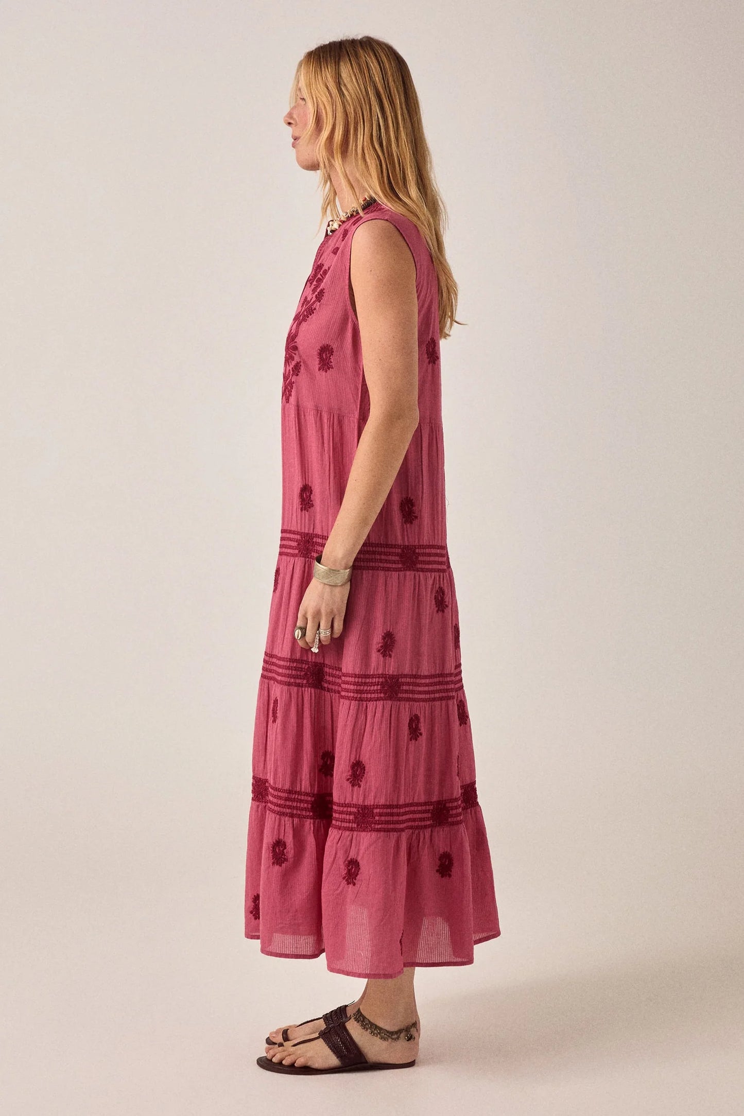 Maison Hotel - Lili Sleeveless Maxi Dress - Clavel Framboise