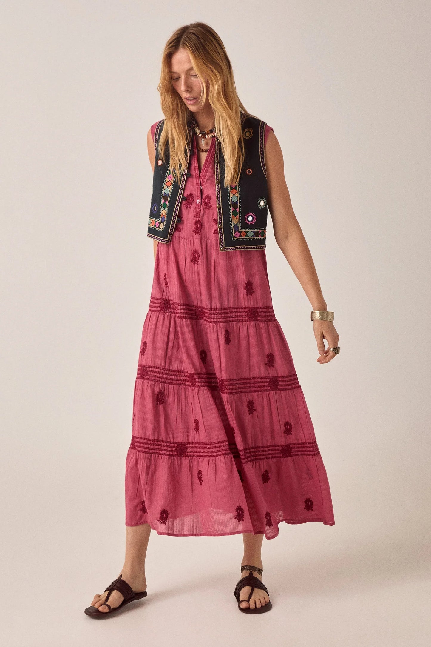 Maison Hotel - Lili Sleeveless Maxi Dress - Clavel Framboise