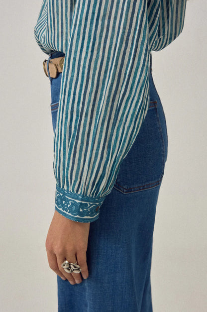 Maison Hotel - Maria Shirt Mediterranean Stripes - Blue Ink