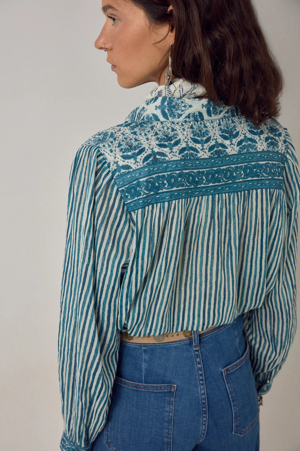 Maison Hotel - Maria Shirt Mediterranean Stripes - Blue Ink