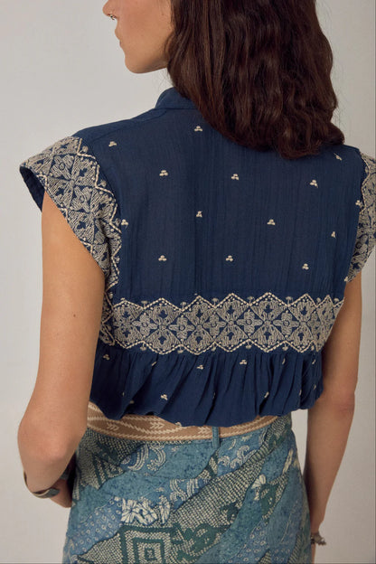 Maison Hotel - Karina Sleeveless Shirt - Deep River