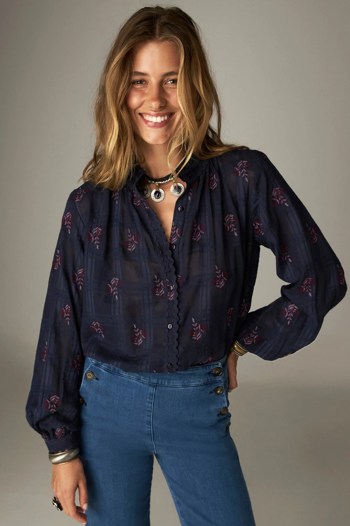 Maison Hotel - Sabine Blouse - Blue Granada