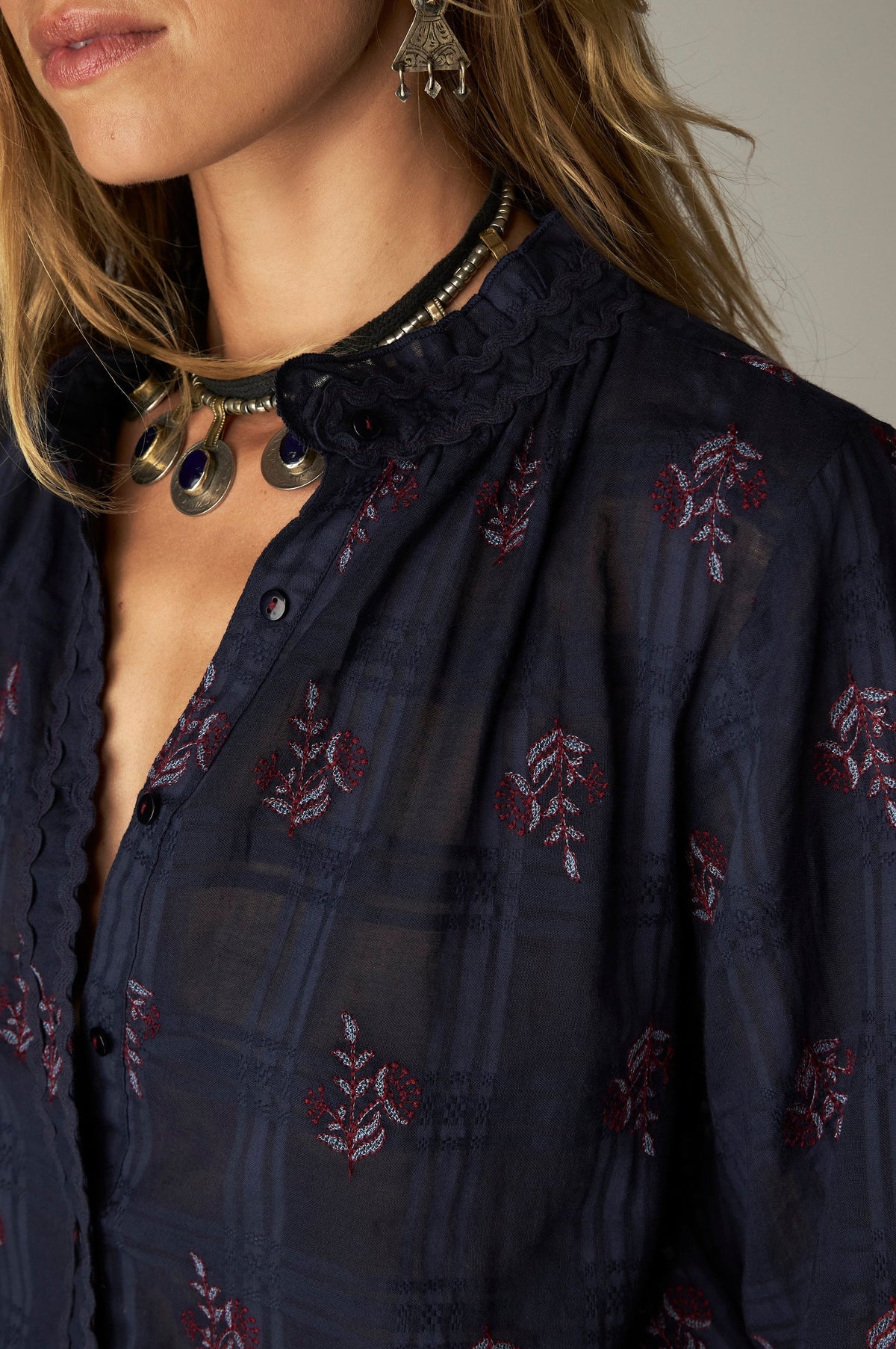 Maison Hotel - Sabine Blouse - Blue Granada