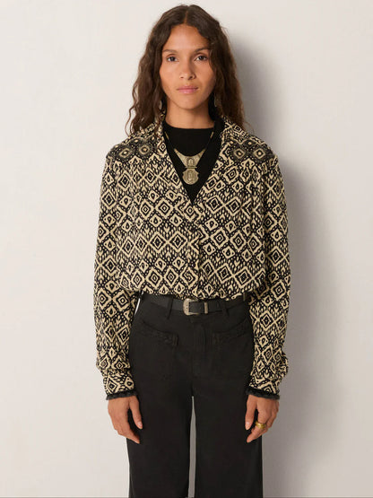 Maison Hotel - Amrit Blouse - Vanilla Ice Ikat