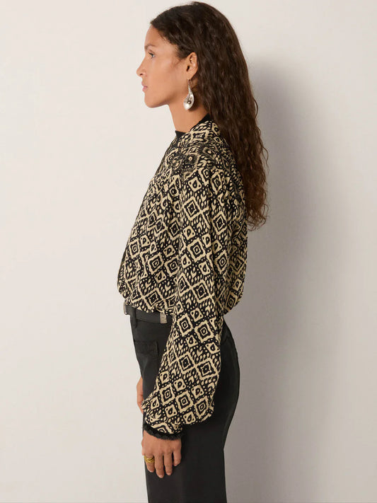 Maison Hotel - Amrit Blouse - Vanilla Ice Ikat