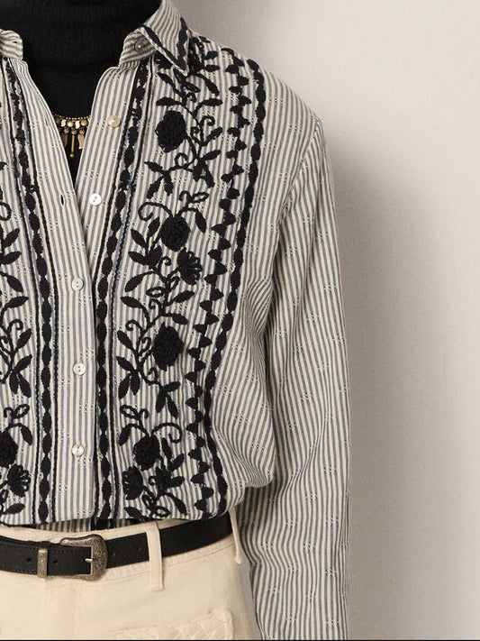 Maison Hotel - Amanda Blouse Laberynth - Azzurro