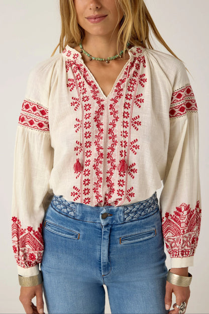 Maison Hotel - Antonella Blouse - Red Cranberry
