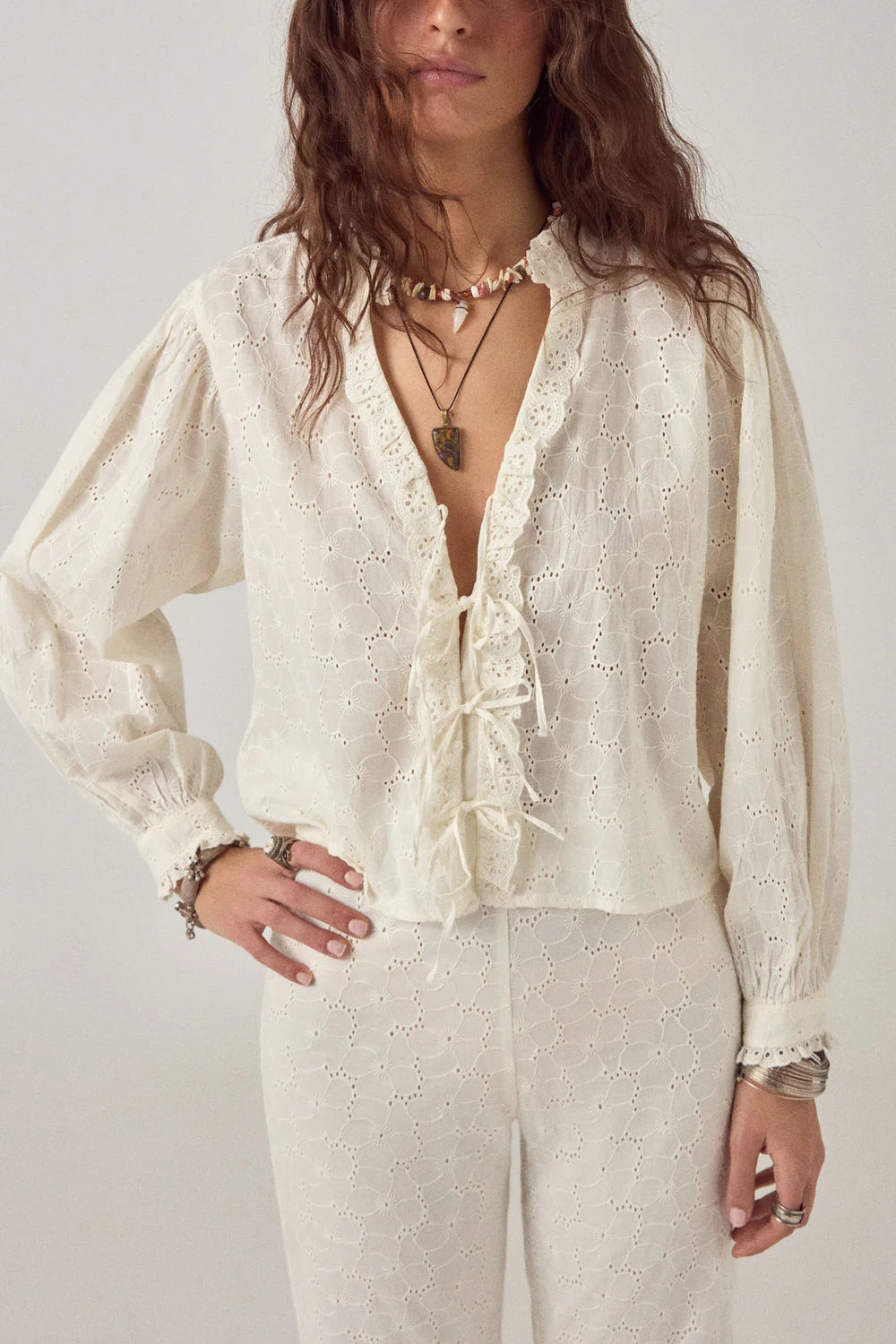 Maison Hotel - Irene Blouse - Blanc Bohème