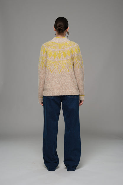 Mat de Misaine - Tindra sweater - Jacquard Anis