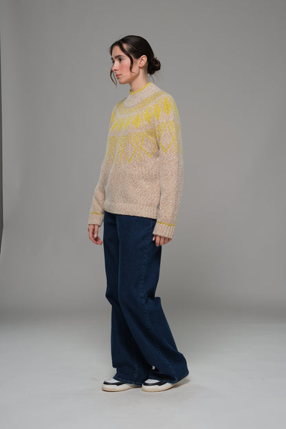Mat de Misaine - Tindra sweater - Jacquard Anis