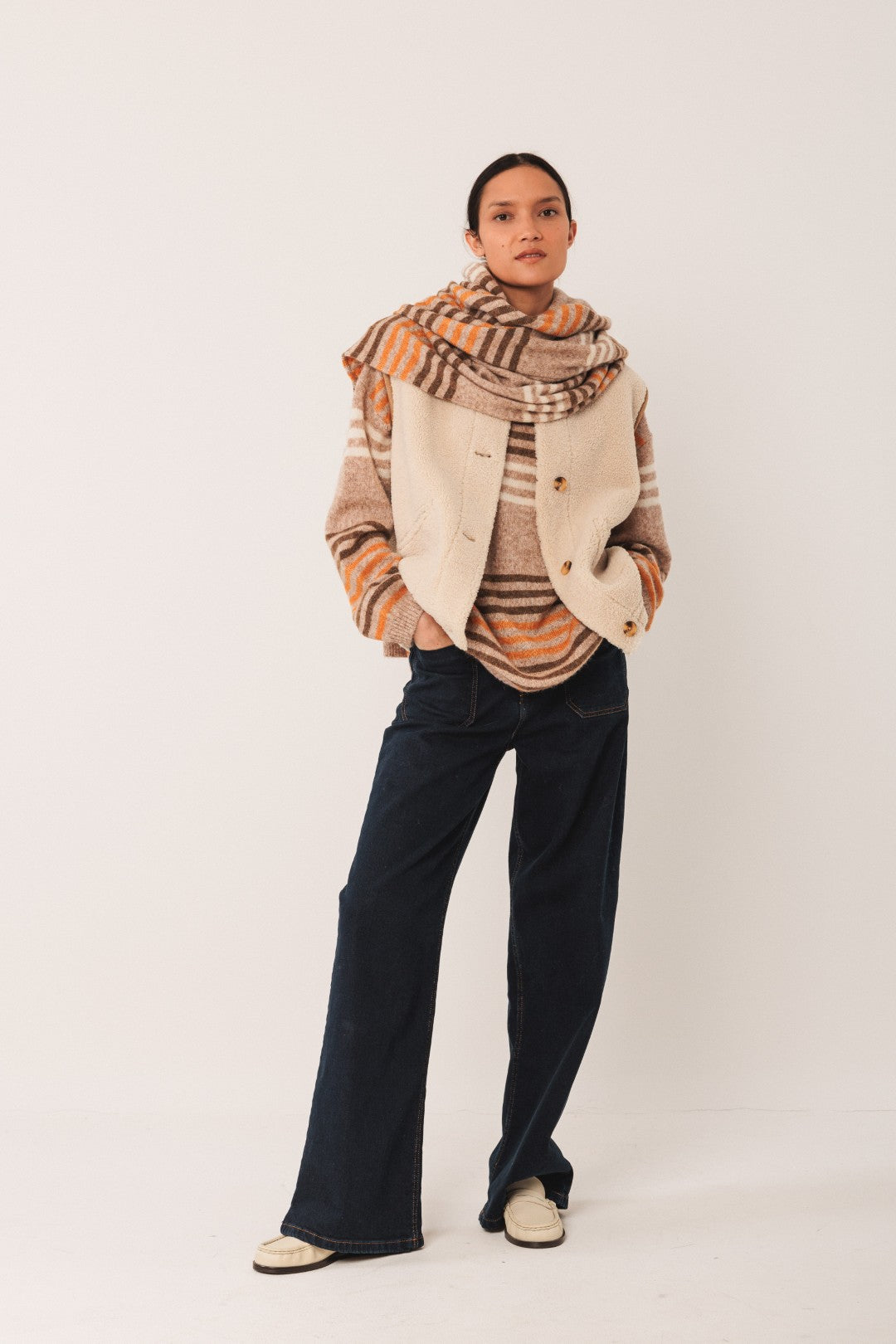 TRICOLOR STRIPED SCARF