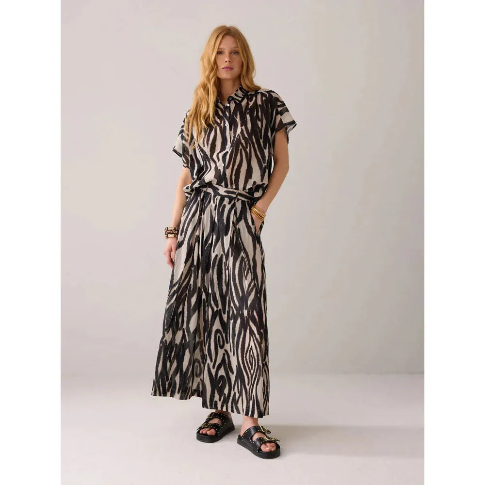 Summum - Quinty Blouse - Faded Zebra Print