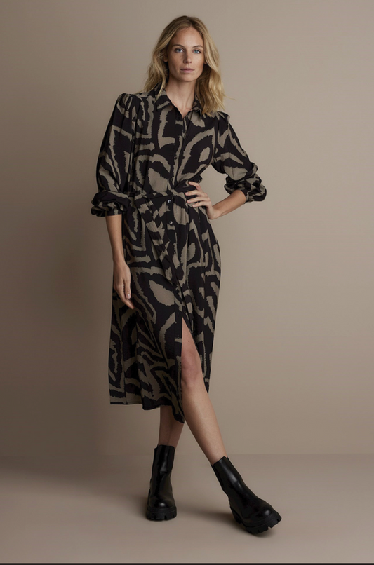 Dress abstract leaves