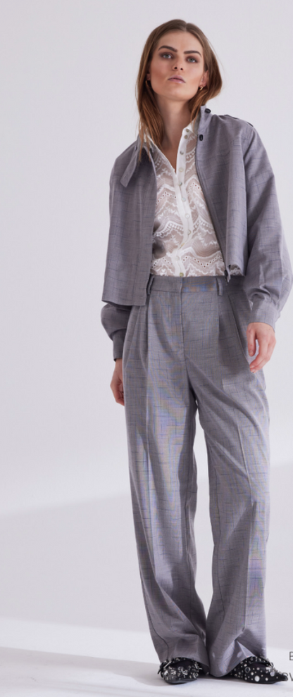 Bruuns Bazaar - High-neck Bay Ginea Jacket - Grey Check