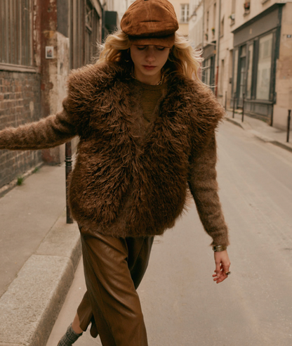 Summum - Vest Luxury Faux Fur - Sepia Brown