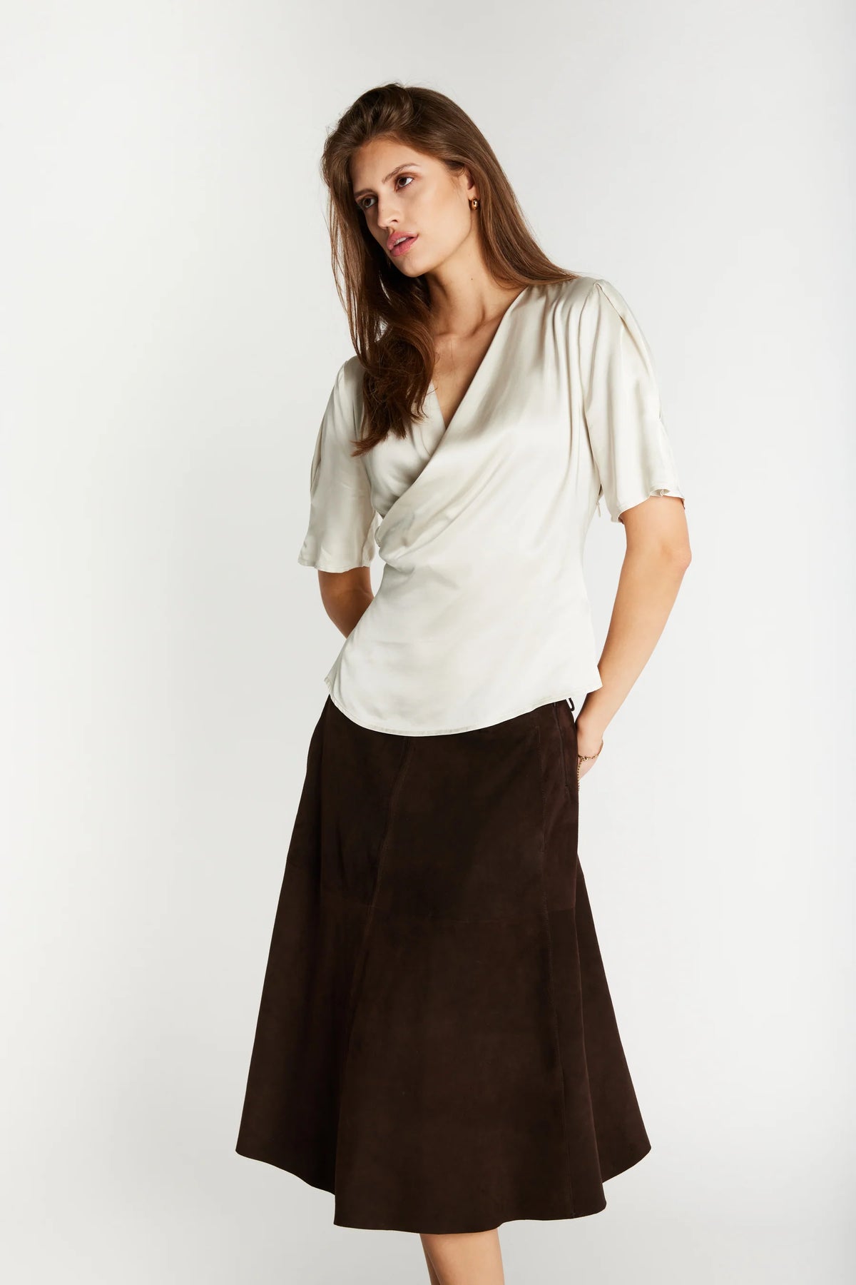 Bruuns Bazaar - Sueda Irene Suede Skirt - Dark Brown
