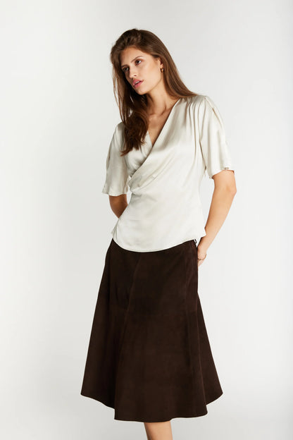 Bruuns Bazaar - Sueda Irene Suede Skirt - Dark Brown