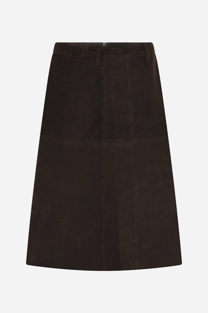 Bruuns Bazaar - Sueda Irene Suede Skirt - Dark Brown