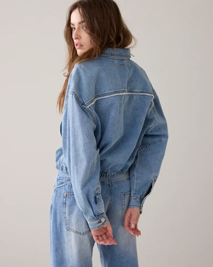 Summum - Bomber Denim Jacket - Vintage Blue Denim