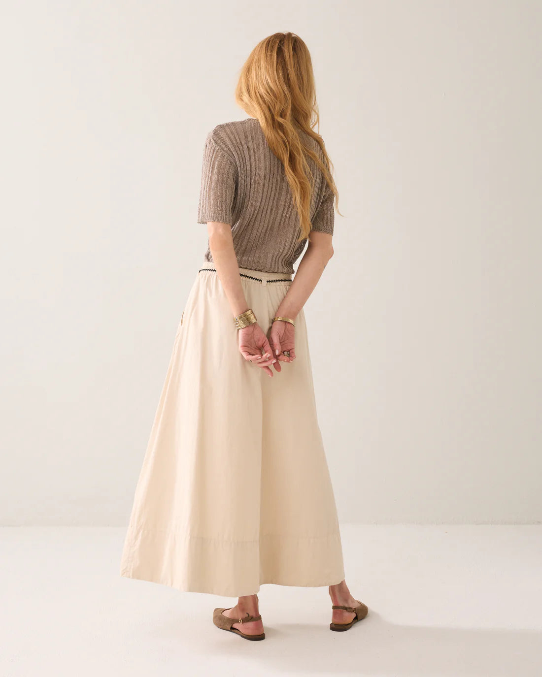 Summum - Cotton Skirt - Pebble Beige