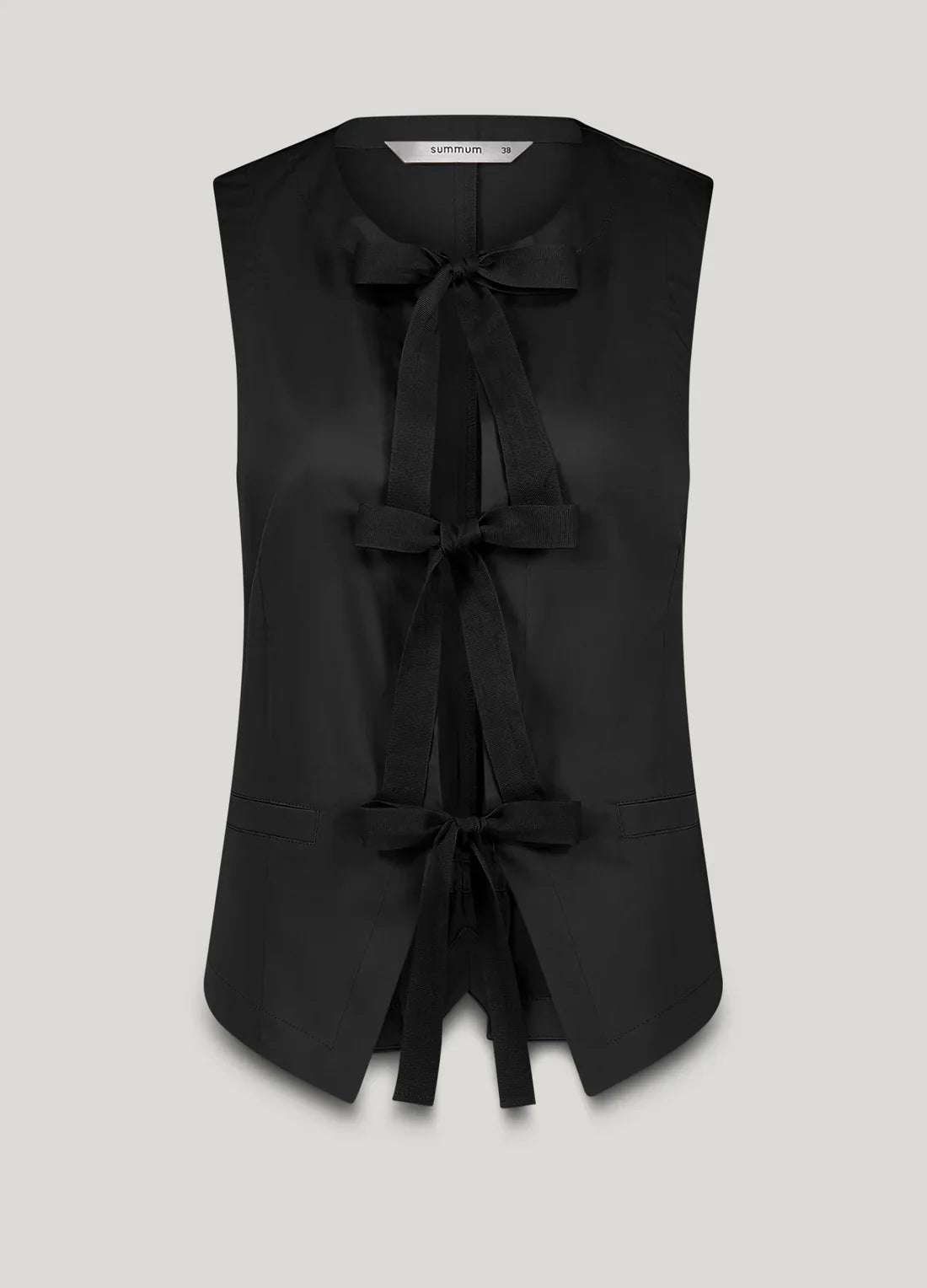 Summum - Cotton Street Gilet with Bows - Black