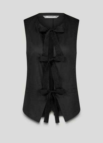 Summum - Cotton Street Gilet with Bows - Black