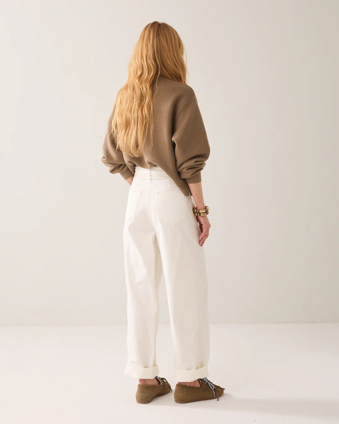 Summum - Loose cocoon-fit trousers - Off-White