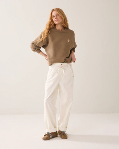 Summum - Loose cocoon-fit trousers - Off-White