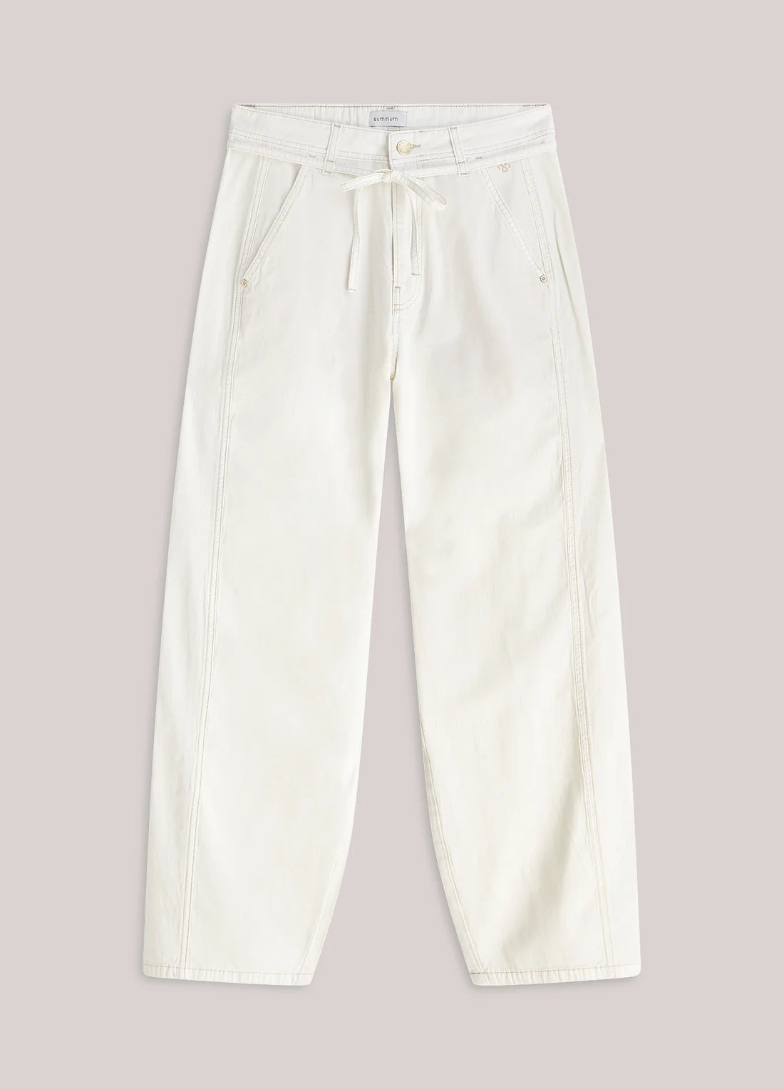 Summum - Loose cocoon-fit trousers - Off-White