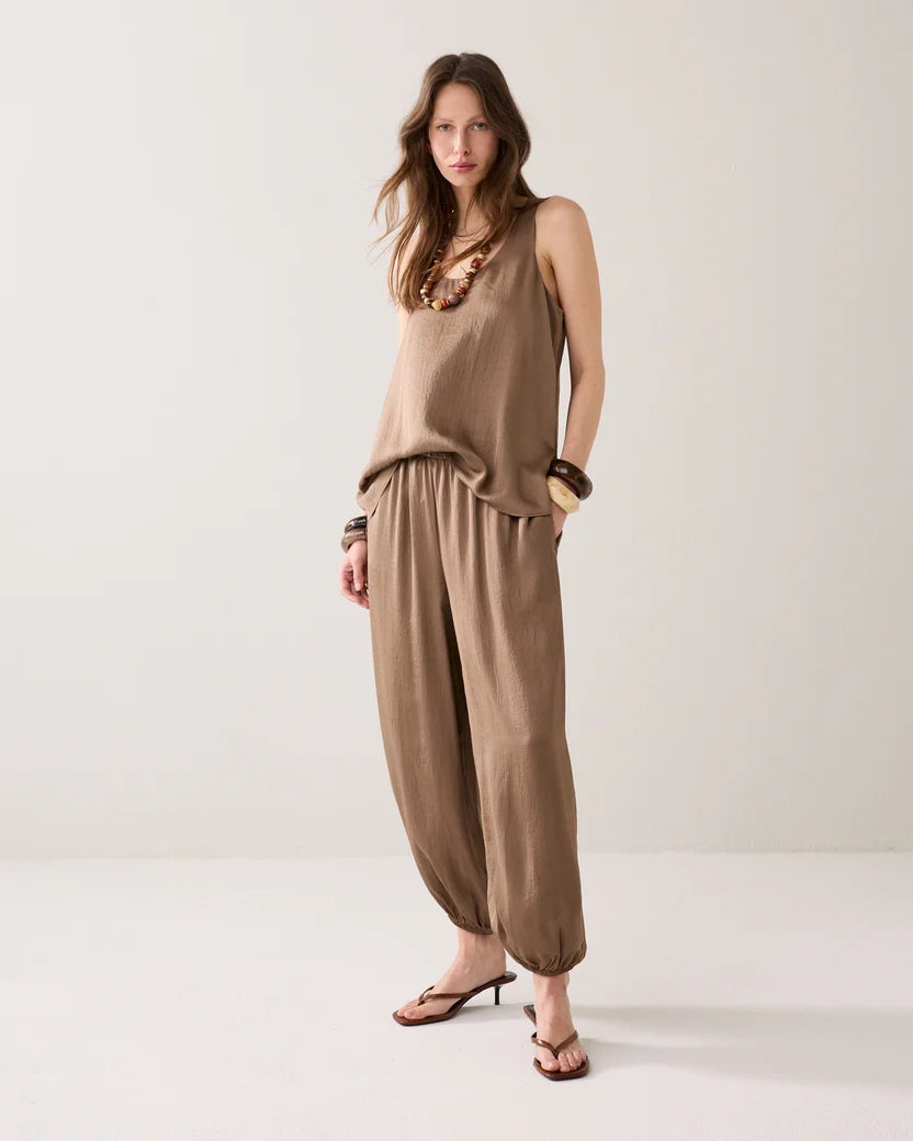 Summum - Silky Touch Harem Trousers - Beige