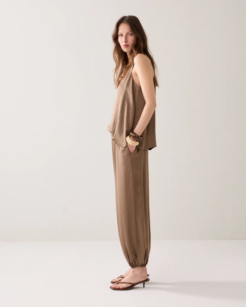 Summum - Silky Touch Harem Trousers - Beige
