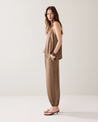 Summum - Silky Touch Harem Trousers - Beige