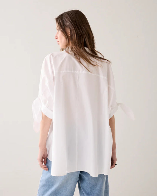 Summum - Super-wide Shirt Blouse - White