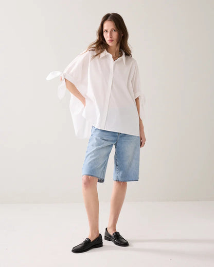 Summum - Super-wide Shirt Blouse - White