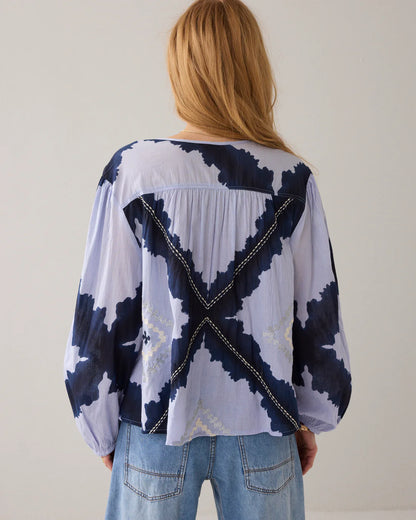 Summum - Tie Dye Top - Soft Blue