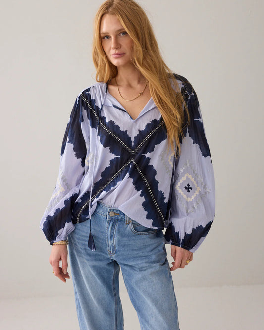 Summum - Tie Dye Top - Soft Blue