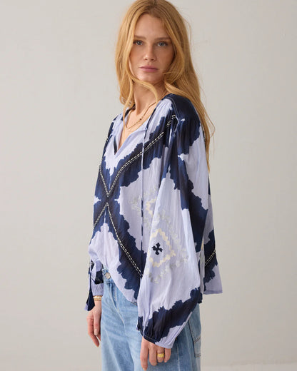 Summum - Tie Dye Top - Soft Blue