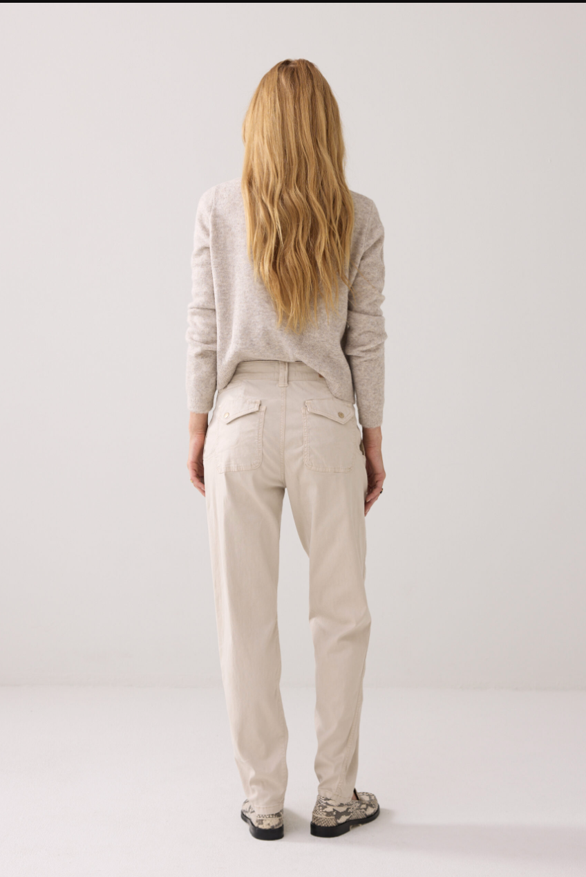 Summum - Woman Tapered Silk Trousers - Beige