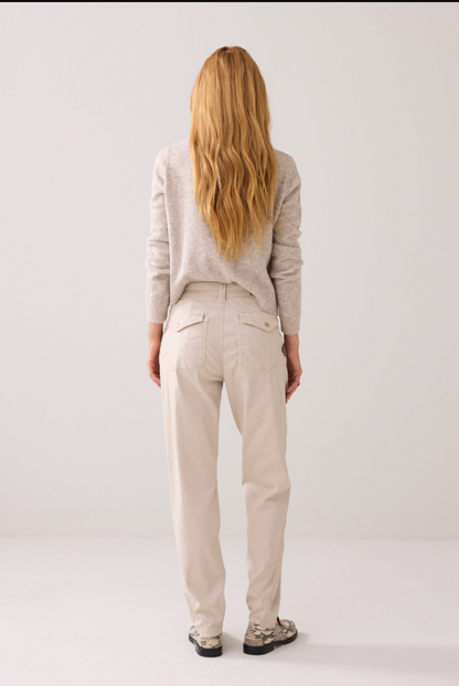 Summum - Woman Tapered Silk Trousers - Beige