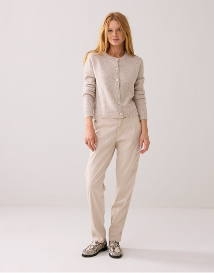 Summum - Woman Tapered Silk Trousers - Beige