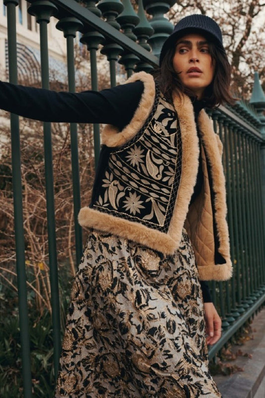 Gilet Embroidered velours