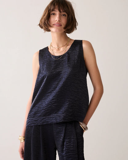 Summum - Metallic sleeveless top - Blue Noir