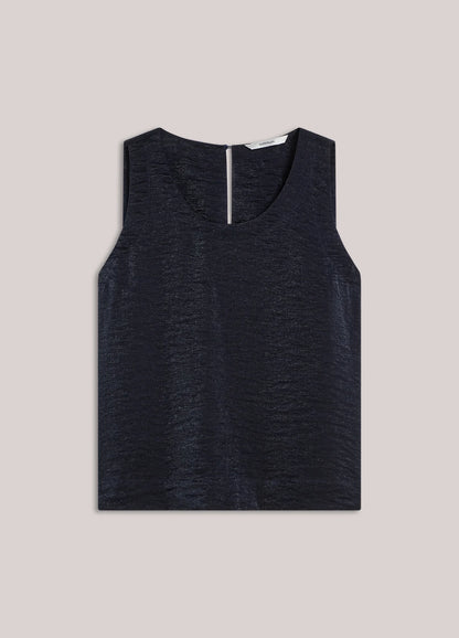Summum - Metallic sleeveless top - Blue Noir