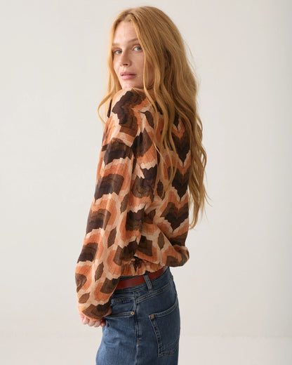 Summum - Top V Neck Geometric Print - Multicolour