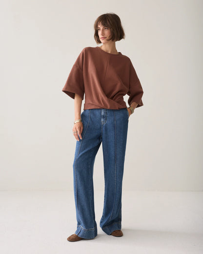 Summum - Wrap Kimono Sweatshirt - Toffee