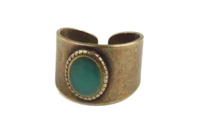 Aliquo - Confetti Wide Adjustable Ring - Green