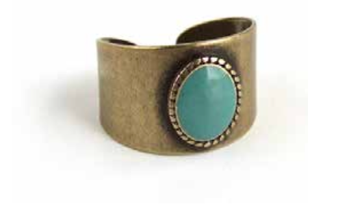 Aliquo - Confetti Wide Adjustable Ring - Green