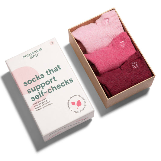 Conscious Step - Boxed Set Ankle Socks that Support Self-Checks