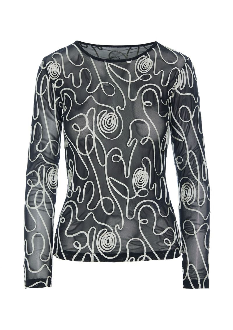 Twirl mesh mesh t-shirt